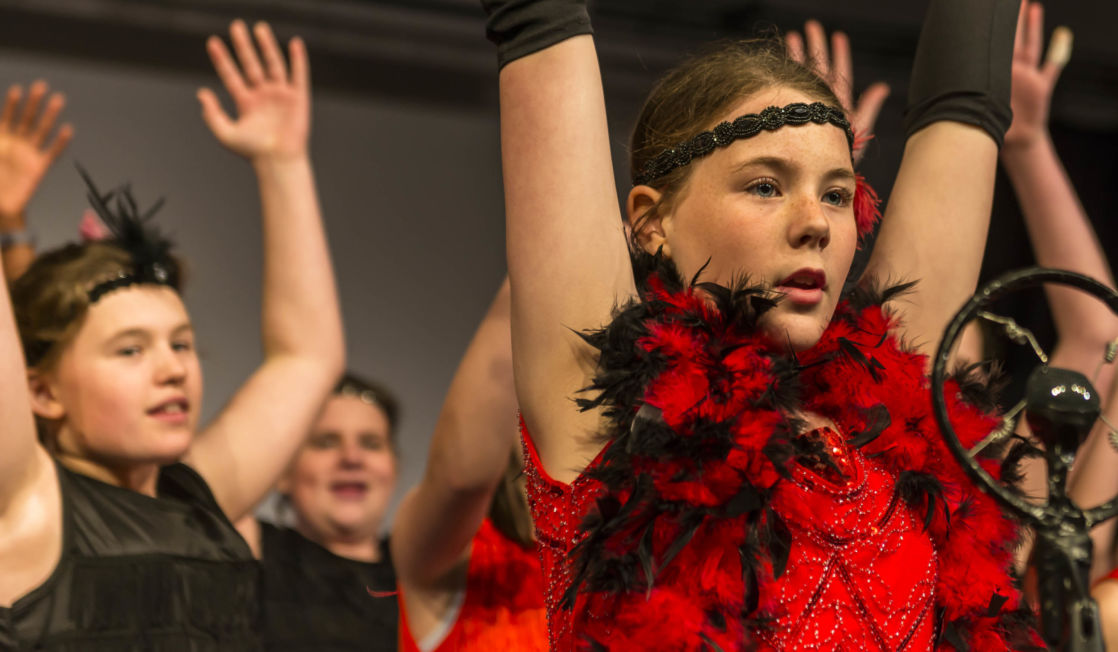 wycliffe girls dancing onstage