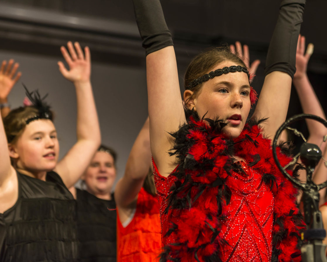 wycliffe girls dancing onstage