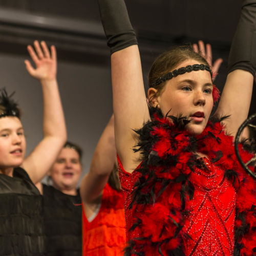 wycliffe girls dancing onstage