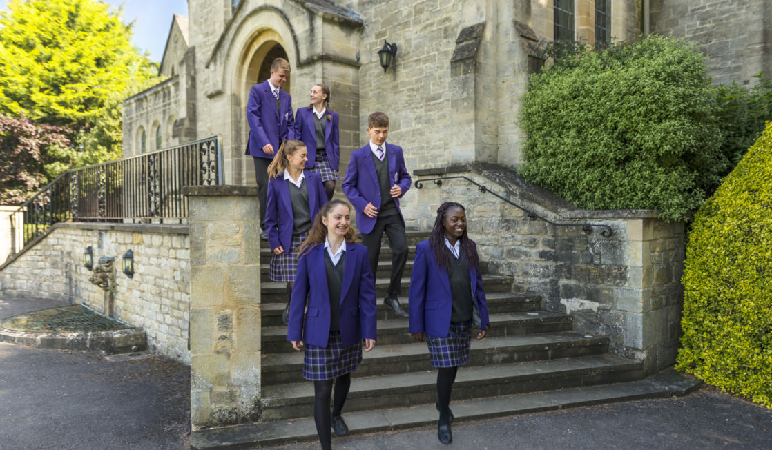 wycliffe seniors walking down some stairs