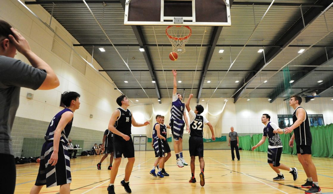 wycliffe pupils playing basketball