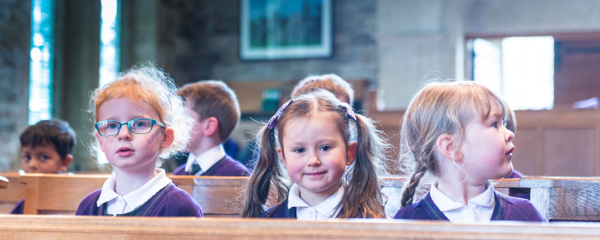 wycliffe nursery pupils inside the chapel