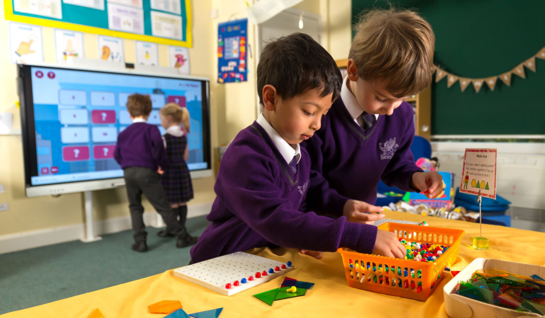 wycliffe nursery boys playing in class