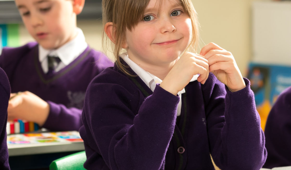 wycliffe prep student smiling in class