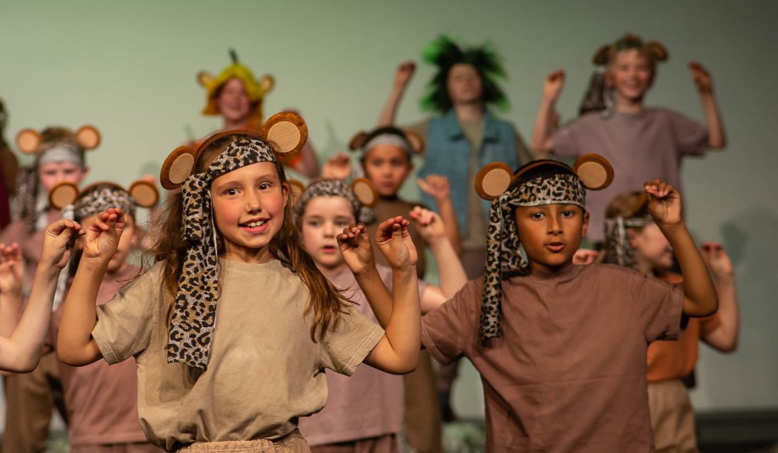 wycliffe pupils in costumes acting in a play