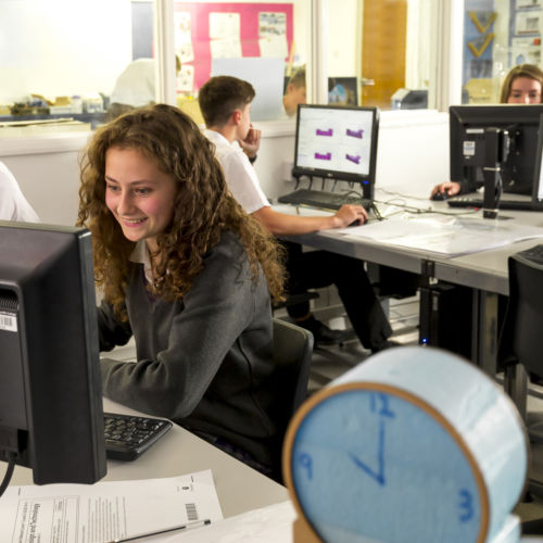 wycliffe pupils in a computer lab