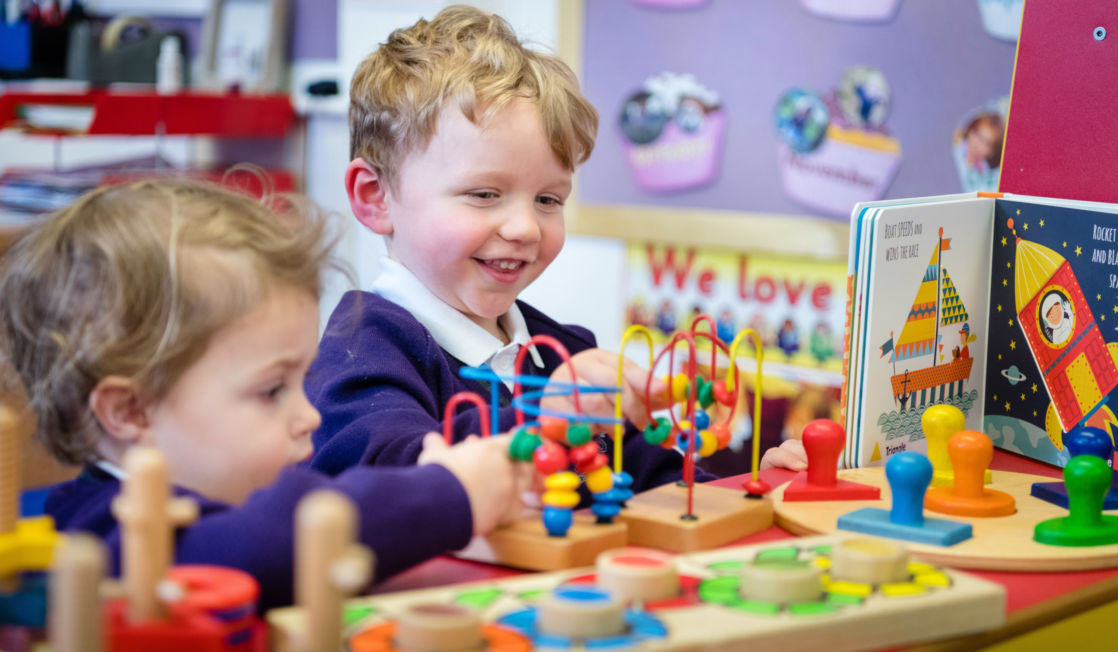 children playing in wycliffe nursery class