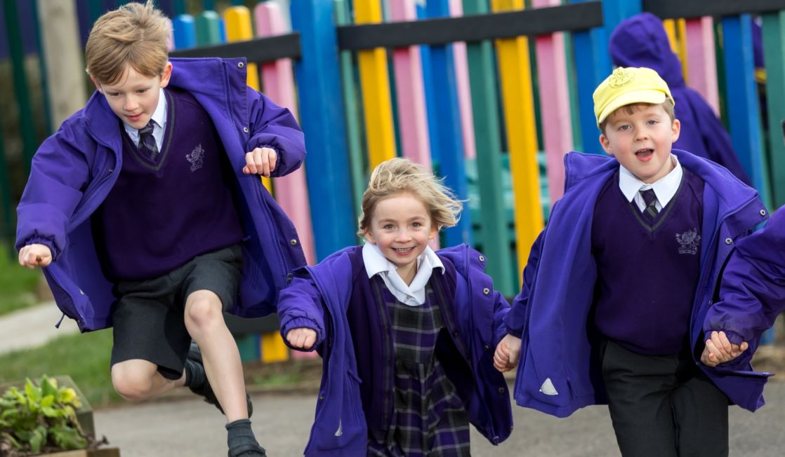 wycliffe nursery pupils running outdoors