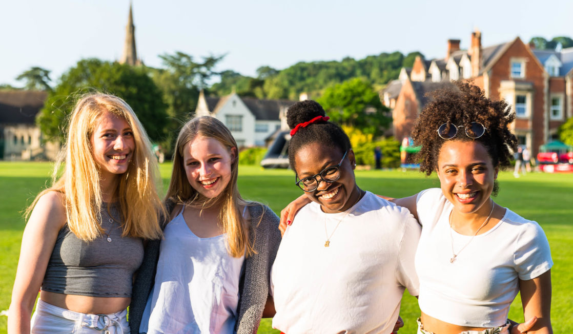 wycliffe girls standing outside the independent school