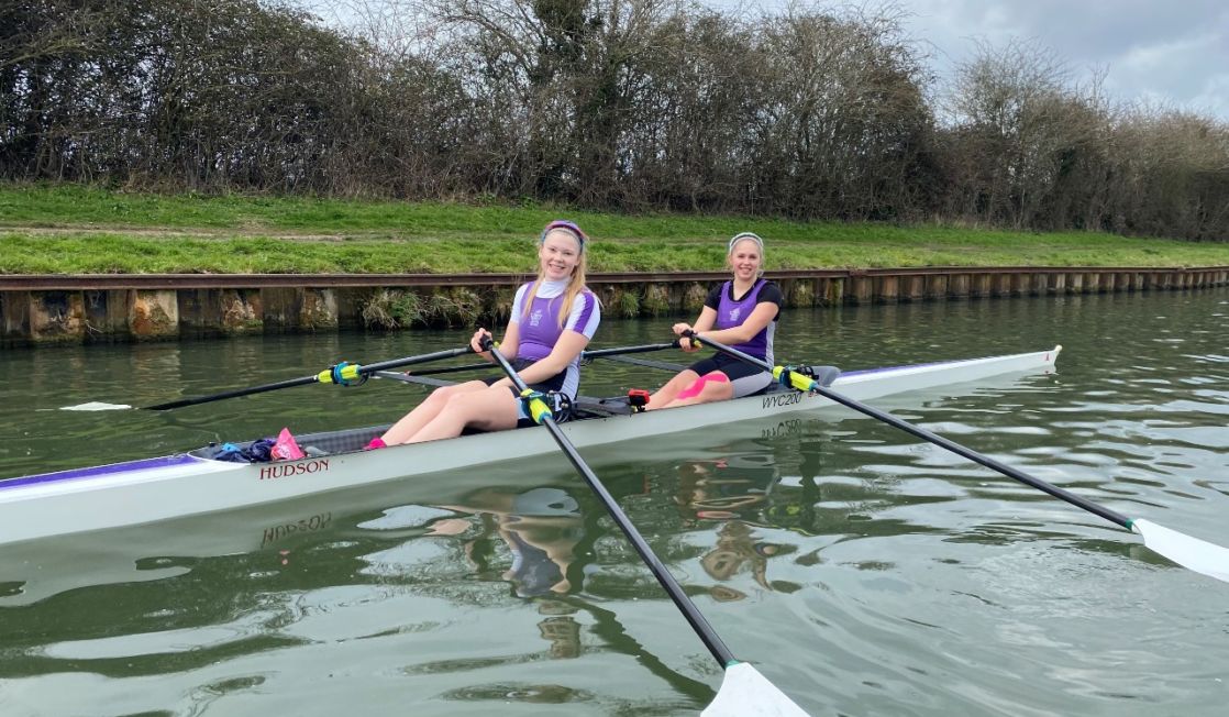 rachel and stella from wycliffe college competing in junior GB rowing trials