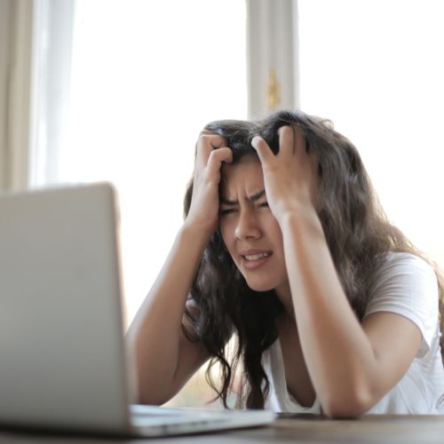 girl going through exam stress