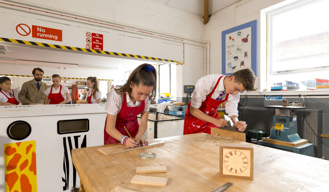 Wycliffe year 9 students woodworking