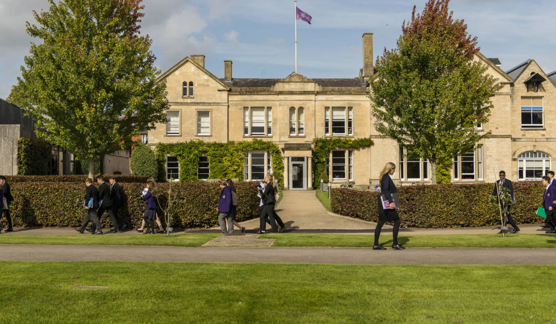 Wycliffe students walking on campus