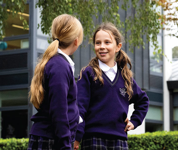 school children talking