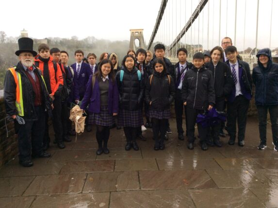 group of wycliffe students on a trip