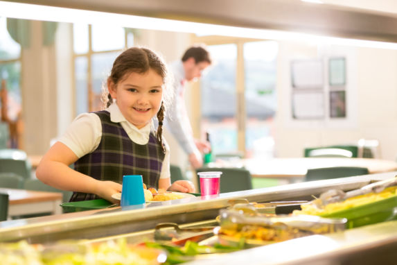wycliffe pre prep student ording food in the cafeteria