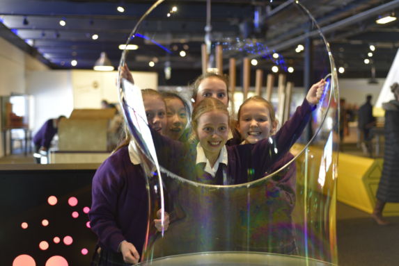 wycliffe girls playing with bubbles