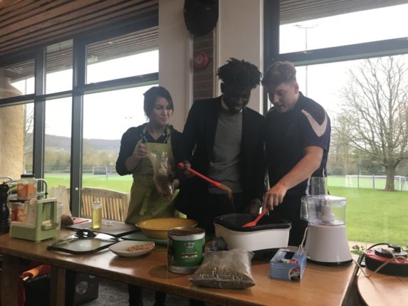 wycliffe pupils learning how to cook