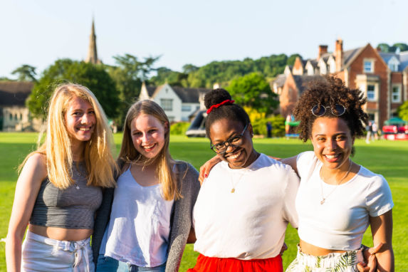 group of wycliffe girls smiling and posing together