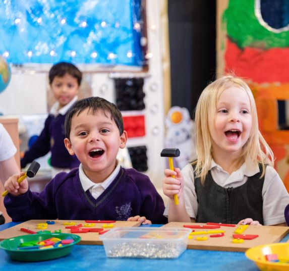 children at wycliffe nursery class in gloucestershire