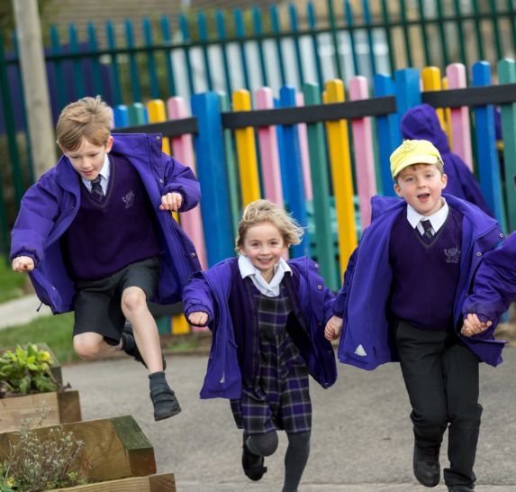 wycliffe nursery pupils running outdoors