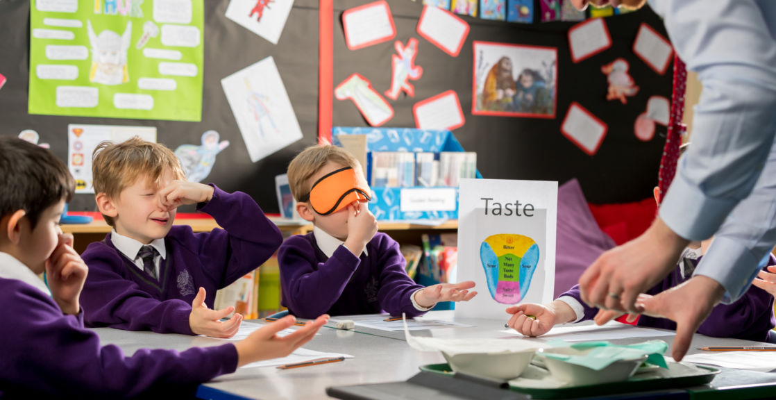 wycliffe nursery pupils testing their senses in class