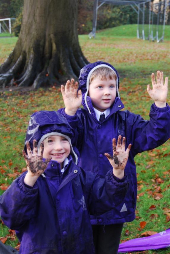 year 1 wycliffe pupils playing outdoors