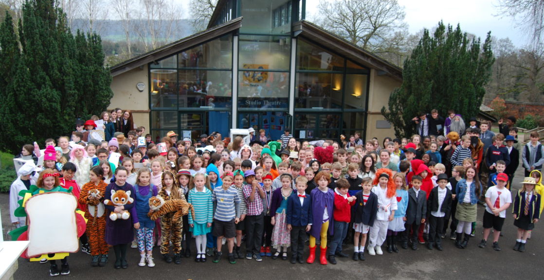 wycliffe pupils outdoors wearing costumes