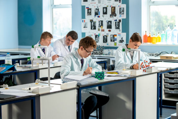 science pupils in class