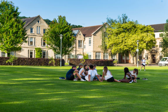 friends sitting outside at wycliffe school