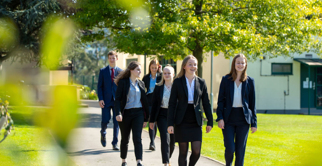 Wycliffe students walking on campus