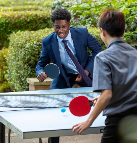 Wycliffe students playing ping pong