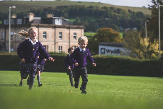 wycliffe nursery pupils running outside