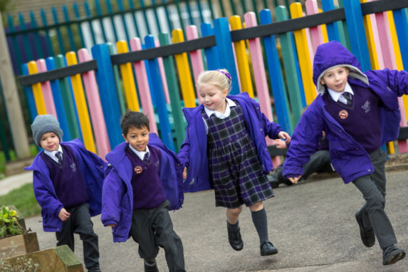 nursery children playing outside